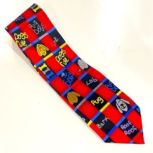 Expressions -The Jimmy Fun Vintage Silk Tie “Dogs”- new, unused